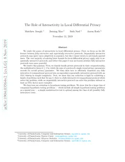The Role of Interactivity in Local Differential Privacy