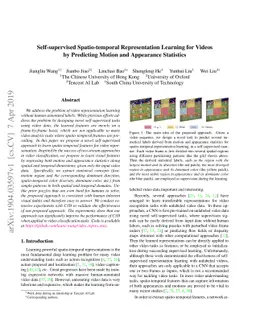 Self-supervised Spatio-temporal Representation Learning for Videos by
  Predicting Motion and Appearance Statistics