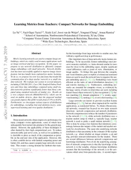 Learning Metrics from Teachers: Compact Networks for Image Embedding