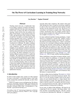 On The Power of Curriculum Learning in Training Deep Networks
