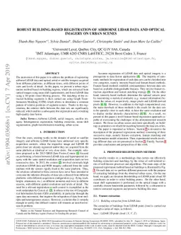Robust Building-based Registration of Airborne LiDAR Data and Optical
  Imagery on Urban Scenes