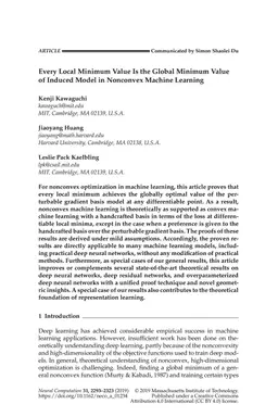 Every Local Minimum Value is the Global Minimum Value of Induced Model
  in Non-convex Machine Learning