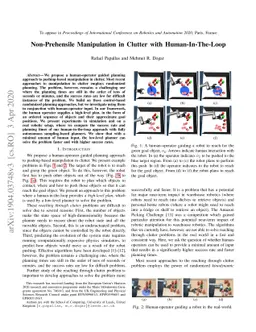 Non-Prehensile Manipulation in Clutter with Human-In-The-Loop