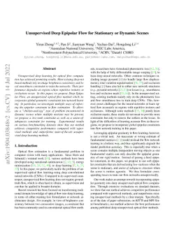 Unsupervised Deep Epipolar Flow for Stationary or Dynamic Scenes