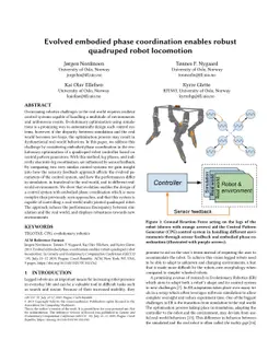Evolved embodied phase coordination enables robust quadruped robot
  locomotion