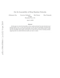 On the Learnability of Deep Random Networks