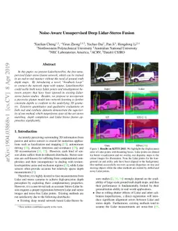Noise-Aware Unsupervised Deep Lidar-Stereo Fusion