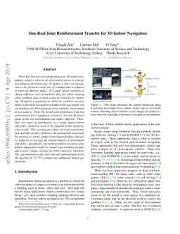 Sim-Real Joint Reinforcement Transfer for 3D Indoor Navigation