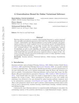 A Generalization Bound for Online Variational Inference