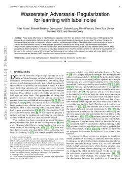 Wasserstein Adversarial Regularization (WAR) on label noise