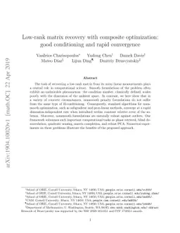 Low-rank matrix recovery with composite optimization: good conditioning
  and rapid convergence