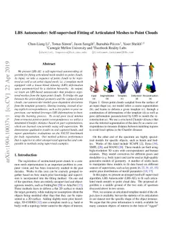 LBS Autoencoder: Self-supervised Fitting of Articulated Meshes to Point
  Clouds