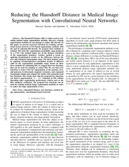 Reducing the Hausdorff Distance in Medical Image Segmentation with
  Convolutional Neural Networks