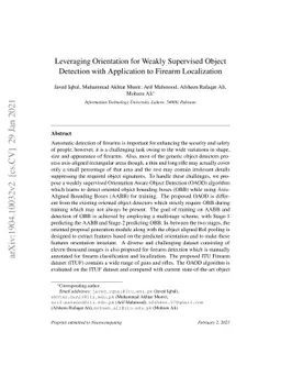 Leveraging Orientation for Weakly Supervised Object Detection with
  Application to Firearm Localization