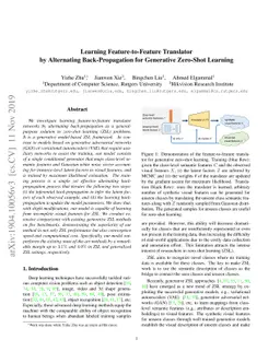 Learning Feature-to-Feature Translator by Alternating Back-Propagation
  for Generative Zero-Shot Learning