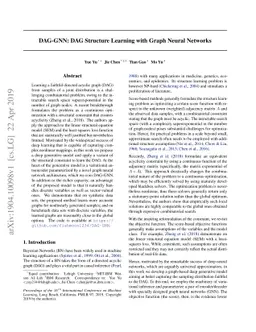 DAG-GNN: DAG Structure Learning with Graph Neural Networks