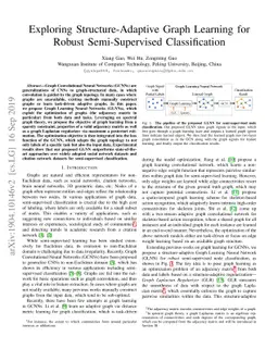 Exploring Structure-Adaptive Graph Learning for Robust Semi-Supervised
  Classification