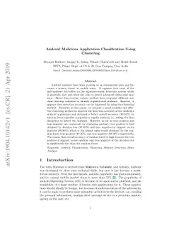 Android Malicious Application Classification Using Clustering