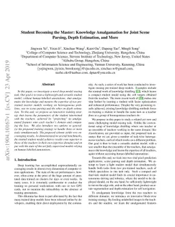 Student Becoming the Master: Knowledge Amalgamation for Joint Scene
  Parsing, Depth Estimation, and More