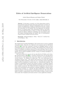 Ethics of Artificial Intelligence Demarcations