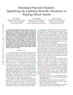 Discharged Payment Channels: Quantifying the Lightning Network's
  Resilience to Topology-Based Attacks