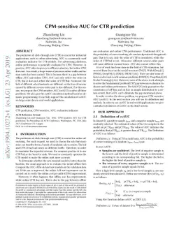 CPM-sensitive AUC for CTR prediction