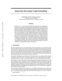 Quaternion Knowledge Graph Embeddings
