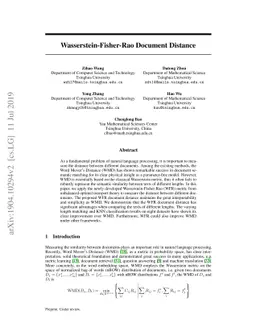 Wasserstein-Fisher-Rao Document Distance