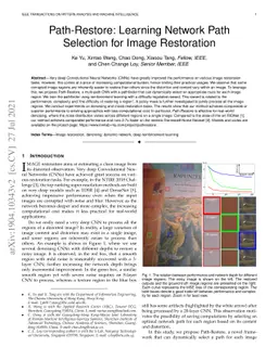 Path-Restore: Learning Network Path Selection for Image Restoration
