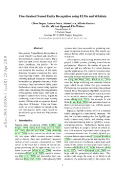 Fine-Grained Named Entity Recognition using ELMo and Wikidata