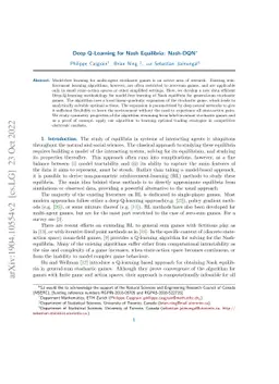 Deep Q-Learning for Nash Equilibria: Nash-DQN