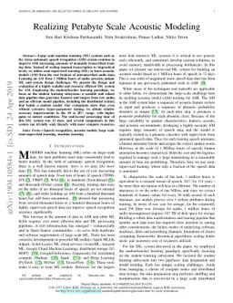 Realizing Petabyte Scale Acoustic Modeling