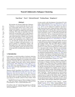 Neural Collaborative Subspace Clustering