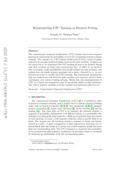 Reinterpreting CTC training as iterative fitting