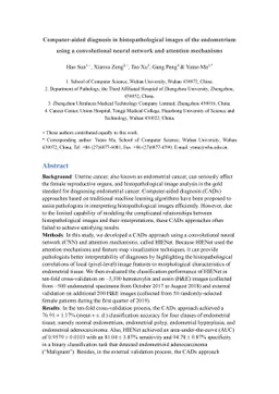 Computer-aided diagnosis in histopathological images of the endometrium
  using a convolutional neural network and attention mechanisms