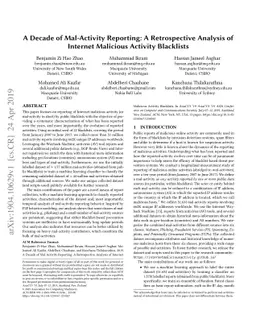 A Decade of Mal-Activity Reporting: A Retrospective Analysis of Internet
  Malicious Activity Blacklists