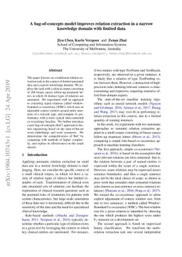 A bag-of-concepts model improves relation extraction in a narrow
  knowledge domain with limited data