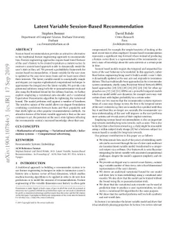 Latent Variable Session-Based Recommendation