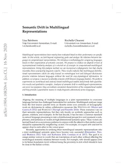 Semantic Drift in Multilingual Representations