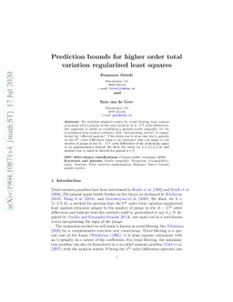Prediction bounds for higher order total variation regularized least
  squares