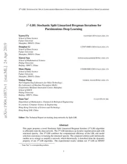 $S^{2}$-LBI: Stochastic Split Linearized Bregman Iterations for
  Parsimonious Deep Learning