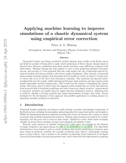Applying machine learning to improve simulations of a chaotic dynamical
  system using empirical error correction