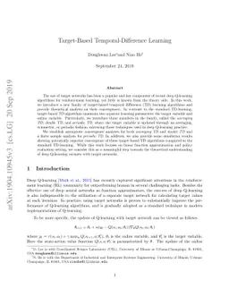 Target-Based Temporal Difference Learning