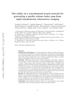 The utility of a convolutional neural network for generating a myelin
  volume index map from rapid simultaneous relaxometry imaging
