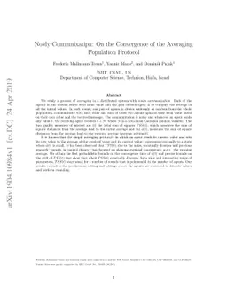 Noidy Conmunixatipn: On the Convergence of the Averaging Population
  Protocol