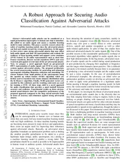 A Robust Approach for Securing Audio Classification Against Adversarial
  Attacks