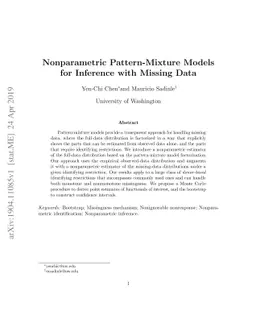 Nonparametric Pattern-Mixture Models for Inference with Missing Data