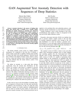 GAN Augmented Text Anomaly Detection with Sequences of Deep Statistics