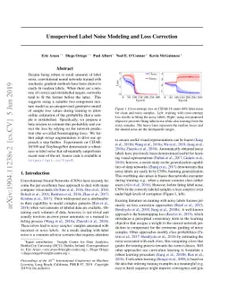 Unsupervised Label Noise Modeling and Loss Correction
