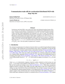 Communication trade-offs for synchronized distributed SGD with large
  step size